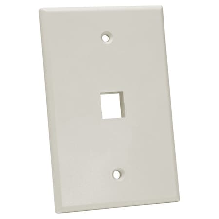 Quest Technology International Oversized Keystone Wall Plate, Single-Gang - 1 Port, Lt Almond NFP-5012